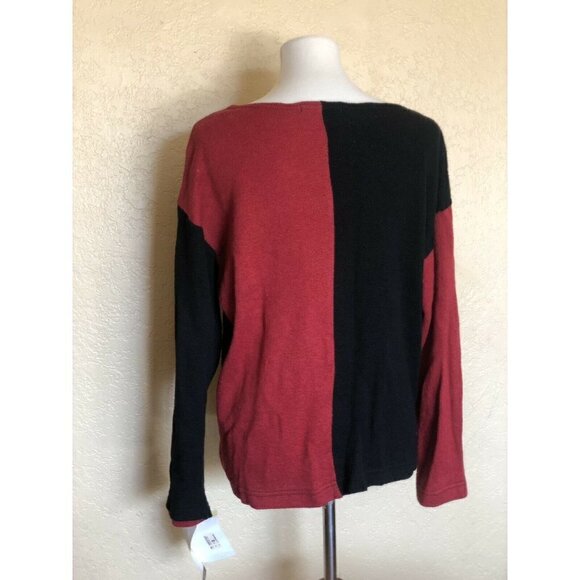 Nino Wong Womens Knit Casual Color Block Sweater Size M - Picture 5 of 9
